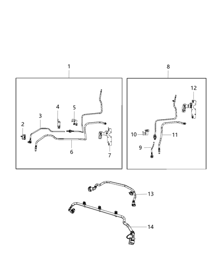 Bracket Fuel Line Diagram for 52030494AA
