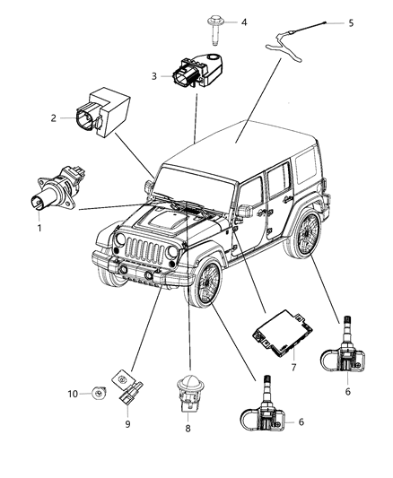 Sensor Occupant Detection Diagram for 68166682AA