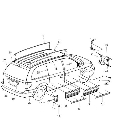 Tape C Pillar Diagram for 4857516AA