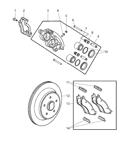 2004 Dodge Ram 1500 Rotor Brake Diagram for 5290345AA