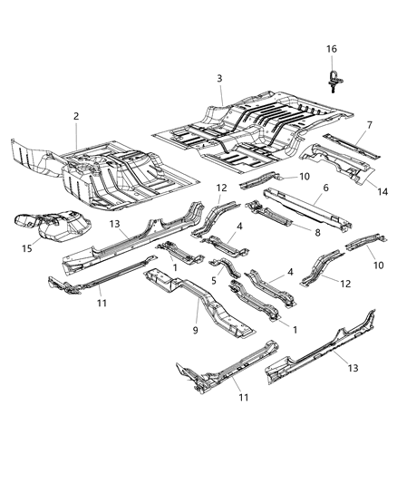 Insulation Floor Diagram for 5057743AG