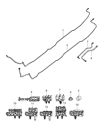1986 Jeep Cherokee Jumper Fuel Return Fuel Pump Module To Fuel Line Diagram for 68161448AA