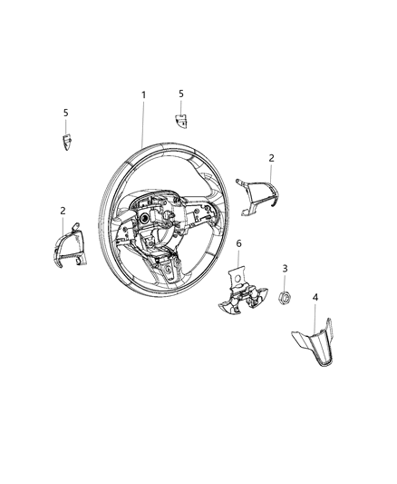2017 Chrysler 200 Bezel Steering Wheel Diagram for 5VF03SX6AA