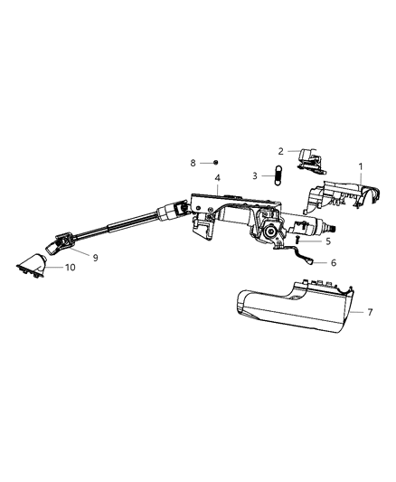 1999 Chrysler Town & Country Column Steering Diagram for 5057549AA