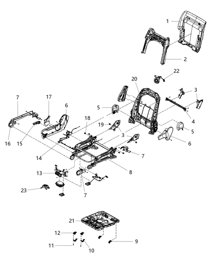 Panel Front Seat Back Diagram for 1UP04BD3AC