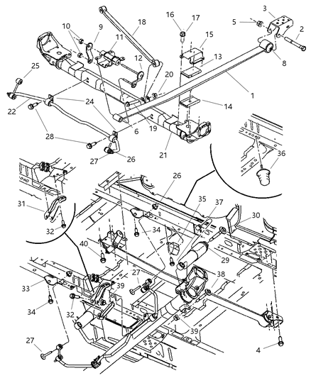 1992 Dodge Colt Spring Rear Leaf Diagram for 5006256AA