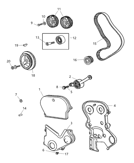 Damper Crankshaft Diagram for 4777618AE