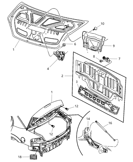 Reinforcement Deck Opening Panel Diagram for 4814875AE