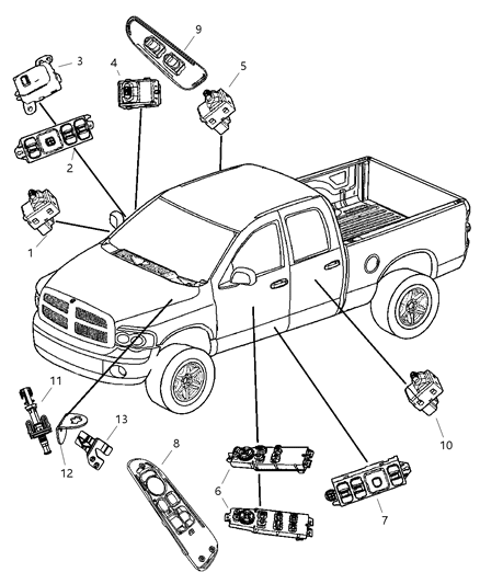 1996 Chrysler LHS Switch Window And Door Lock Diagram for 56049804AB