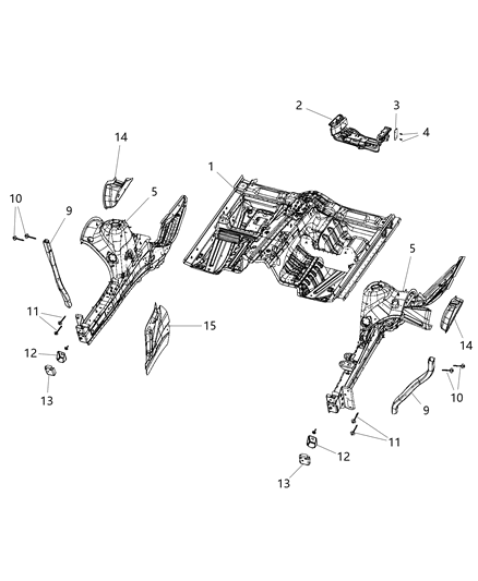Floor Pan Diagram for 68251628AD