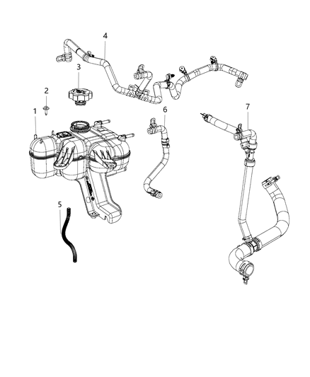 1985 Dodge Ram 50 Hose Coolant Bottle Vent Diagram for 68264816AB