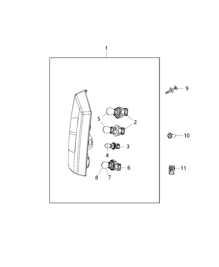 Lamp Tail Stop Turn Sidemarker Diagram for 5116240AK