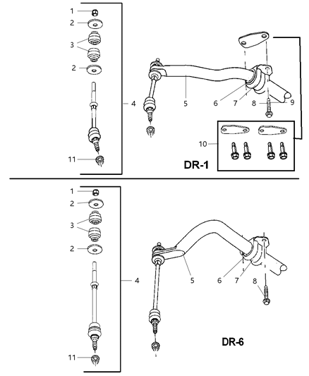 Link Kit Stabilizer Bar Diagram for 5072934AD