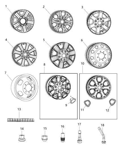 Wheel Nut Diagram for 6509424AA