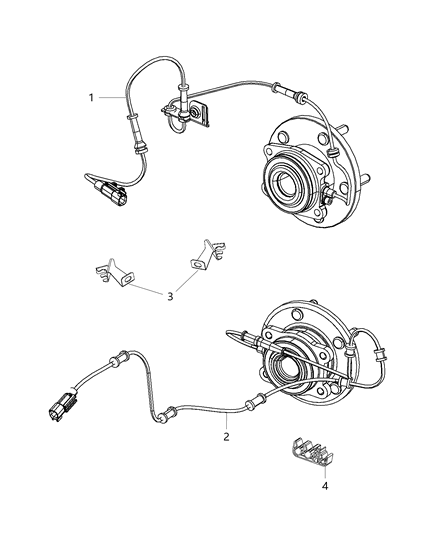 2020 Chrysler 300 Sensor Wheel Speed Rear Diagram for 68291949AA