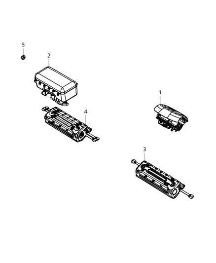 2007 Jeep Commander Kneeblocker Passenger Inflatable, Passenger Side Diagram for 68289570AD
