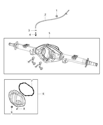 2015 Ram 3500 Housing Rear Axle Diagram for 68284071AA