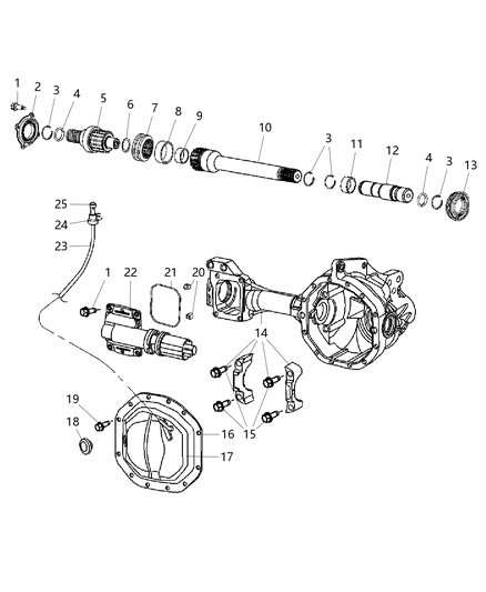 Actuator Axle Locker Diagram for 52114387AE