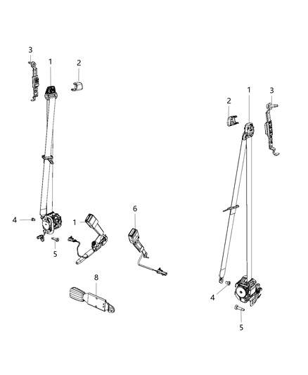 Seat Belt Front Outer Includes Pretensioner Diagram for 1LQ45DX9AC