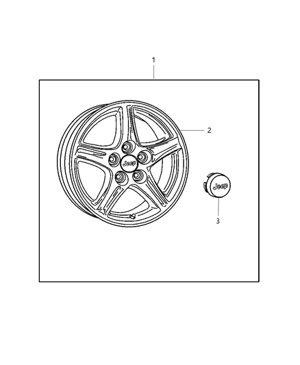 Wheel Kit Cast Aluminum Diagram for 82211231