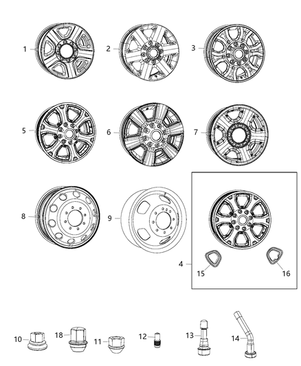 Wheel Aluminum Diagram for 1VQ85DD5AA