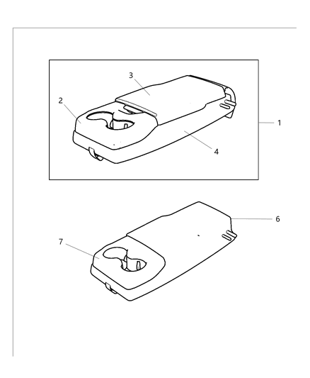 1985 Dodge B350 Lid Center Console Storage Diagram for 5PK81DX9AA