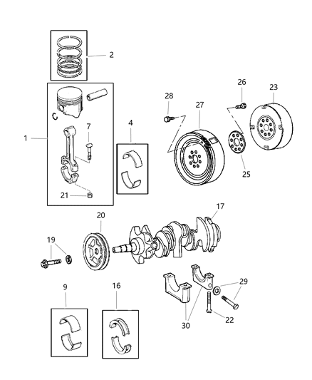 Piston Pin And Rod Diagram for 5010335AB