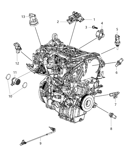 2019 Jeep Compass Sensor Fuel Pressure Diagram for 68379484AA