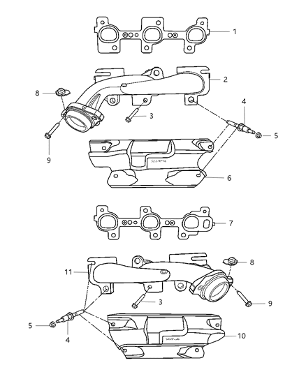 Manifold Exhaust Diagram for 53013692AA