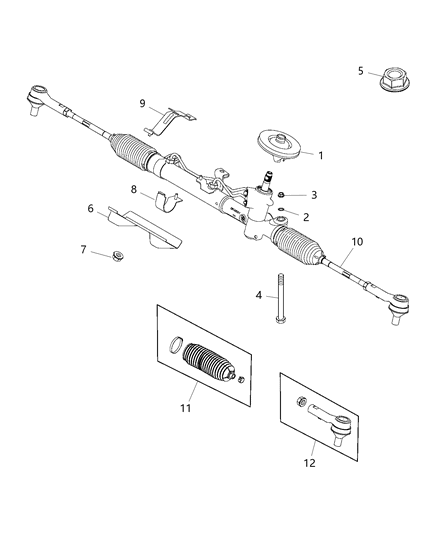 Gear Rack And Pinion Diagram for 68313775AA
