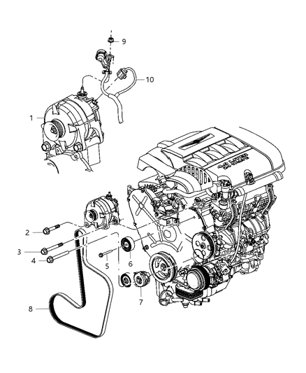 2007 Dodge Durango Generator Engine Diagram for R4801480AB