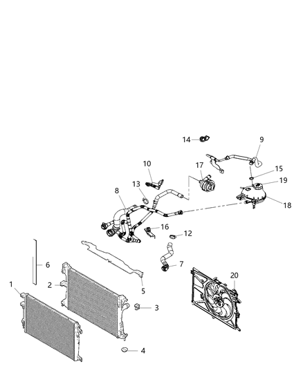 Cap Coolant Recovery Bottle Cap Only Diagram for 68249136AA