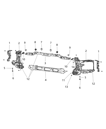 Bracket Headlamp Panel Diagram for 68222827AA