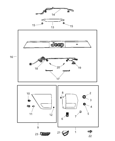 Lens License Lamp Diagram for 68082644AA