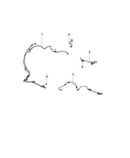 1989 Dodge Ram 50 Hose Power Steering Return Includes Both Brackets Diagram for 68304254AB