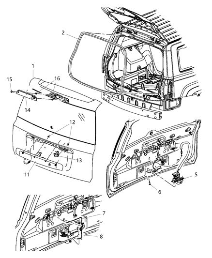 Handle Liftgate Diagram for ZH34RXFAD