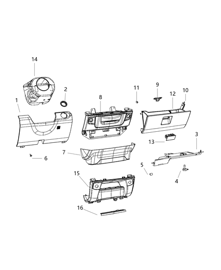 Cover Steering Column Opening Diagram for 6CF761X7AB