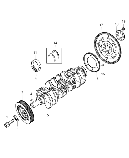 2015 Jeep Compass Bolt Torx Head M12X1.25X14.00 Diagram for 6509018AA
