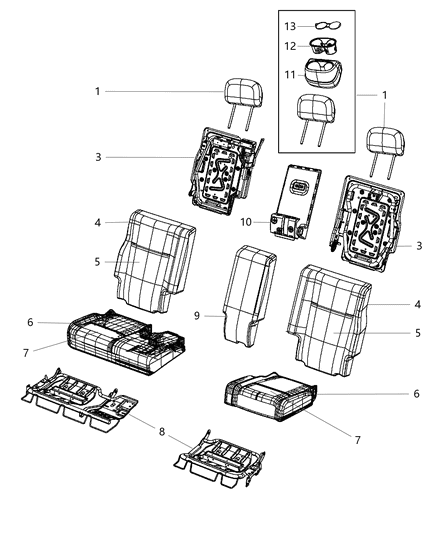 Cover Rear Seat Cushion Diagram for 1UN19DX9AA