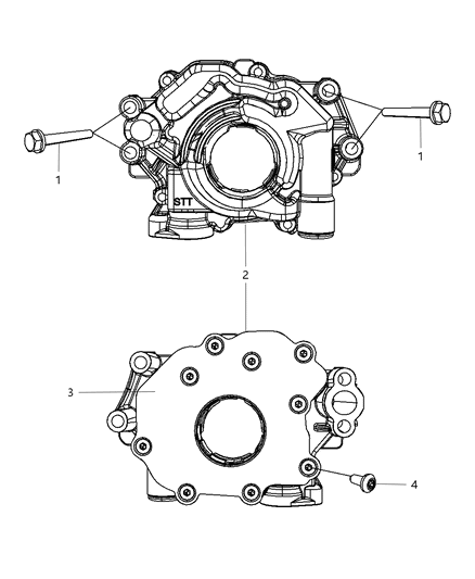 2005 Jeep Liberty Pump Engine Oil Diagram for 53021622BG