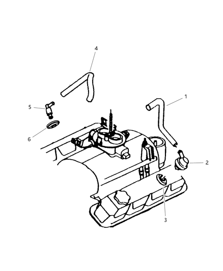 2019 Ram 3500 Hose, Crankcase Vent Inlet Air Cleaner Diagram for 53030081