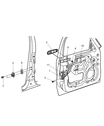 Latch Front Door Diagram for 55177042AL