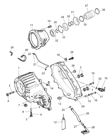 2023 Ram 1500 Classic Case Transfer Front Diagram for 5072315AA