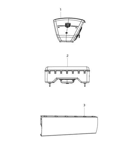 Air Bag Passenger, Passenger Side Diagram for 68083483AH