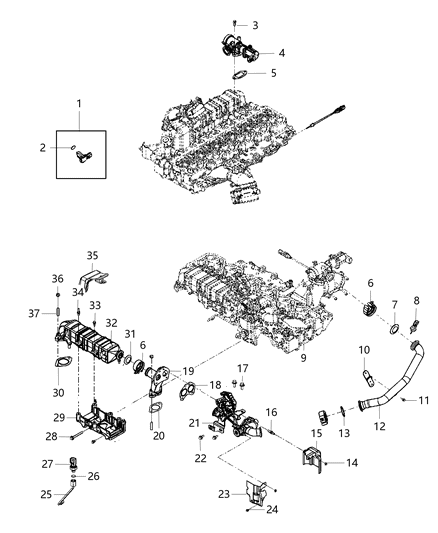 2012 Jeep Liberty Gasket Diagram for 68206022AA