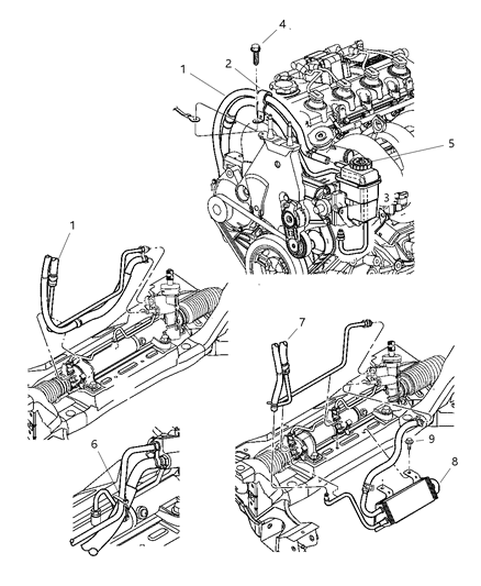 2000 Dodge Neon Cooler Power Steering Diagram for 4656616AD