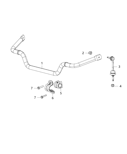 Link Kit Stabilizer Bar Diagram for 68399868AD