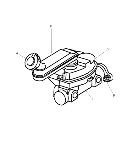 Master Cylinder Brake Assembly Diagram for V1103264AA
