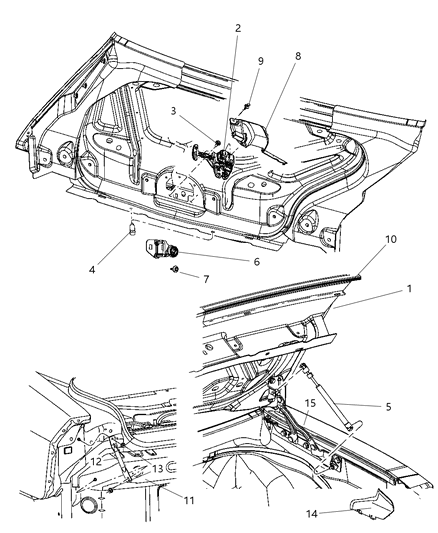 Weatherstrip Decklid Diagram for 4575880AA
