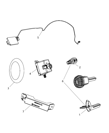 Receiver Wireless Ignition Node Diagram for 68066725AB